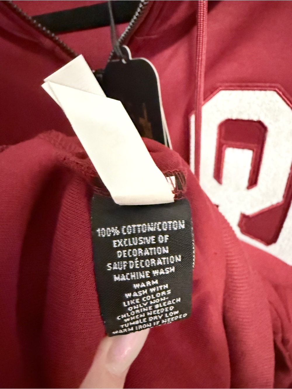 Oklahoma Sooners Crimson Full-Zip Hoodie Jacket Pro Standard Size XL NWT - Picture 4 of 4